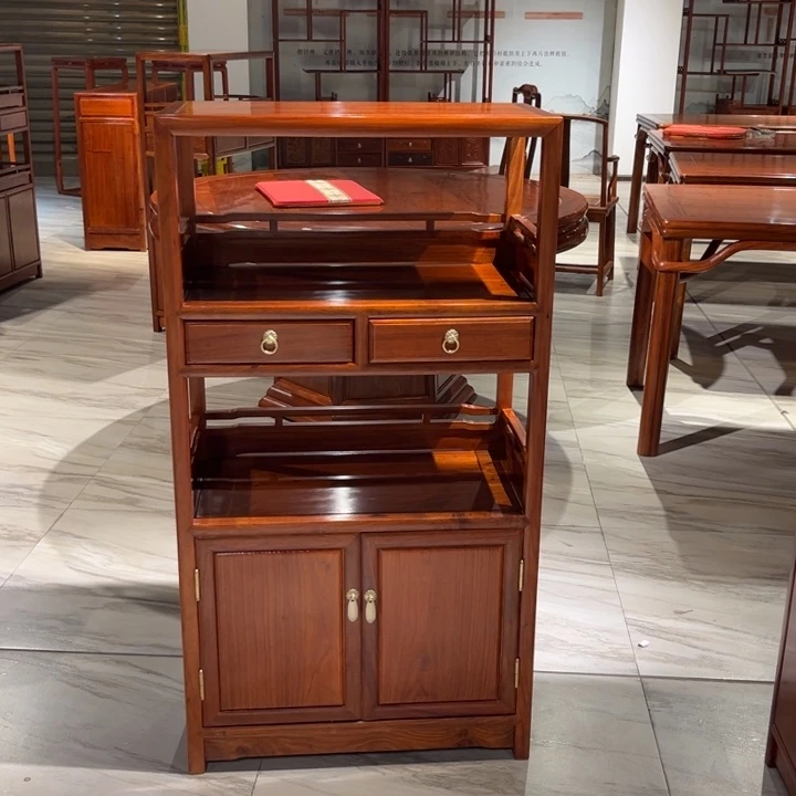 紫檀木类家具清**居缅花小柜子