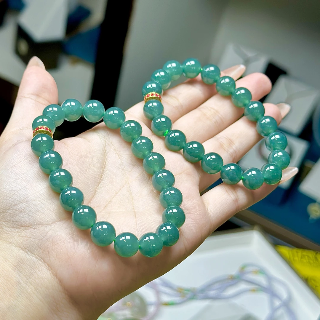 【CH】18k金翡翠DIY手串-约9mm（多样性发其一）