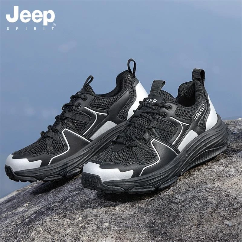 JEEPSPIRIT吉普户外运动鞋男款鞋子2025春秋新款防滑徒步鞋休闲鞋