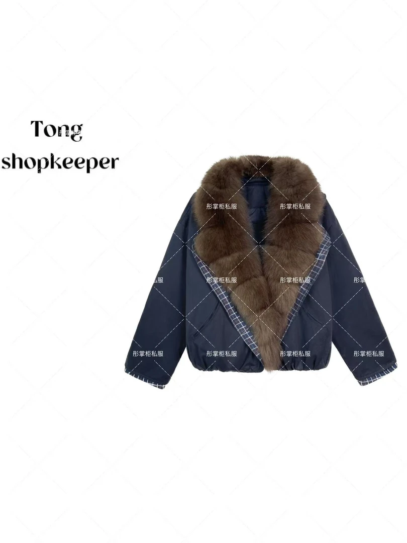 QJ/彤掌柜1682662 冬季2025重磅狐狸毛高级感半开毛领时髦羽绒服