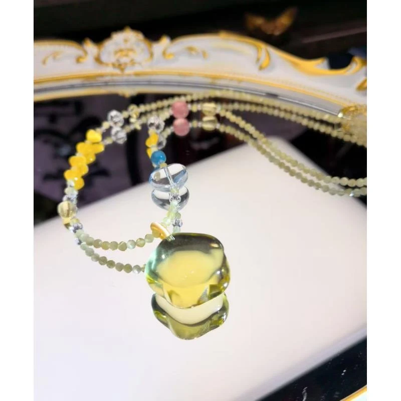 【金灿灿】（星际）黄水晶大星星项链经典搭配女M13