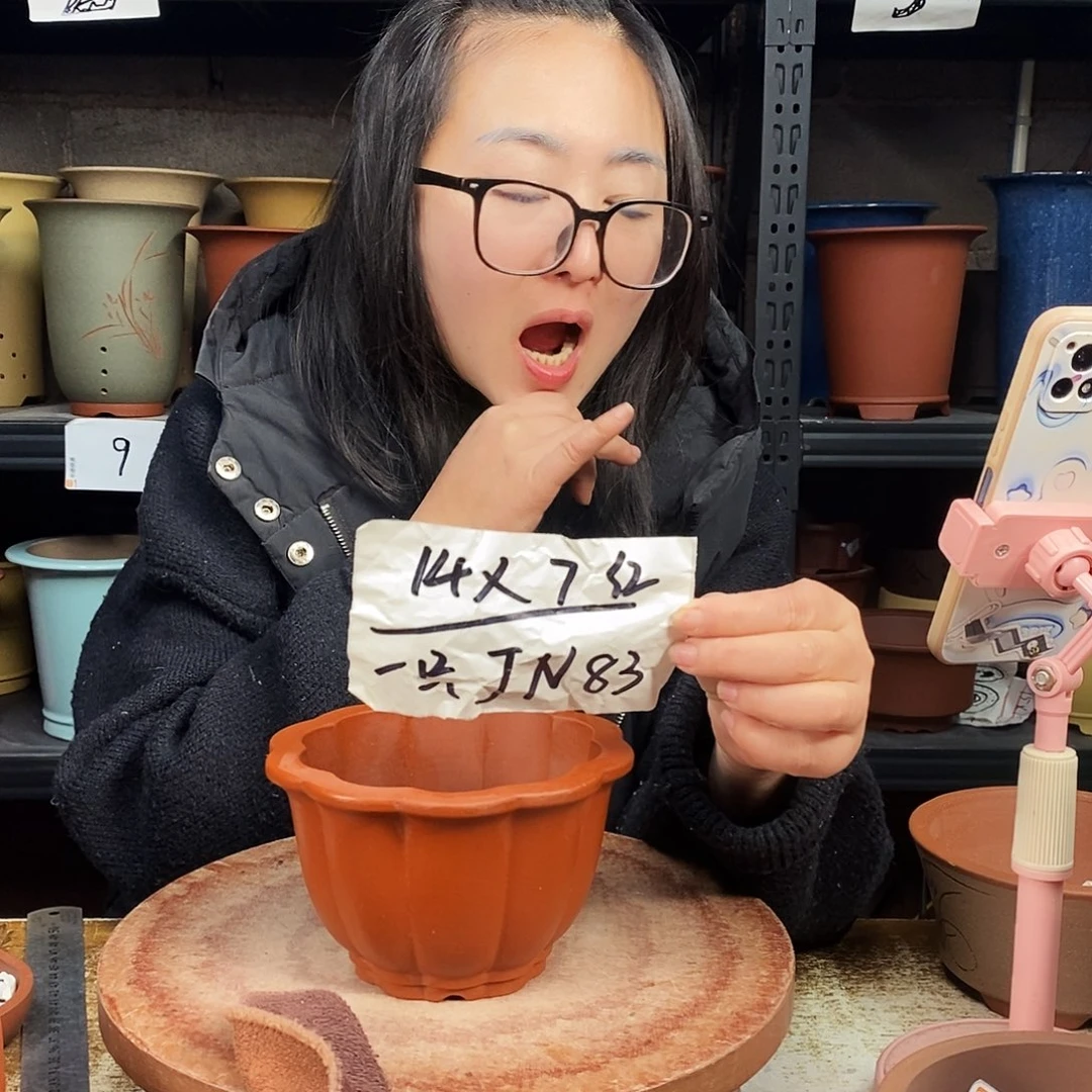 紫砂一只花盆货号JN83