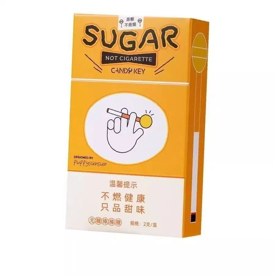 橙子味烟造型棒棒糖妈见打棒棒糖潮玩糖果