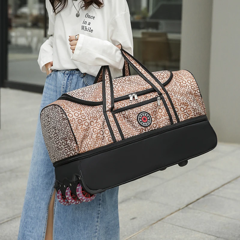 拉杆包旅游男女手提旅行袋大容量行李包登机箱包可折叠短途旅行包