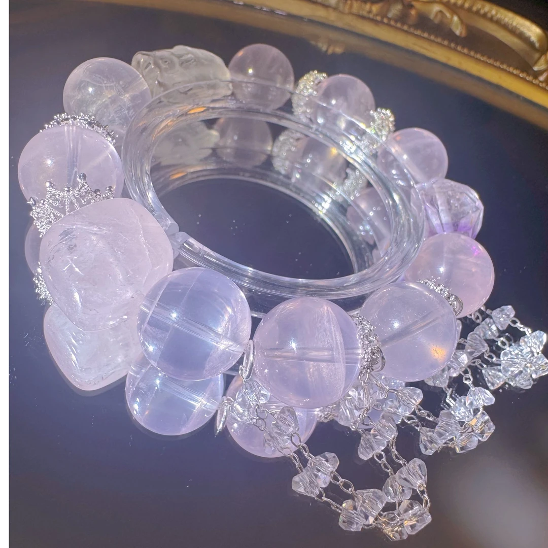 *原创设计*天然莫桑星光粉水晶精美时尚水晶手串（多样性发其一）