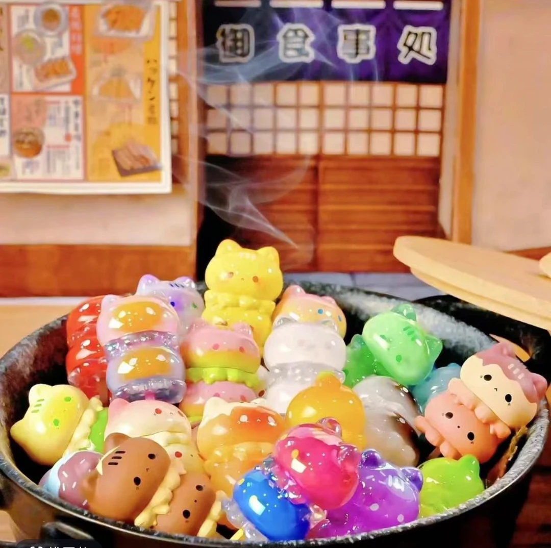 【拆盒】草莓穆斯塔章鱼喵喵串关东煮系列盲盒可爱【不支持退换】