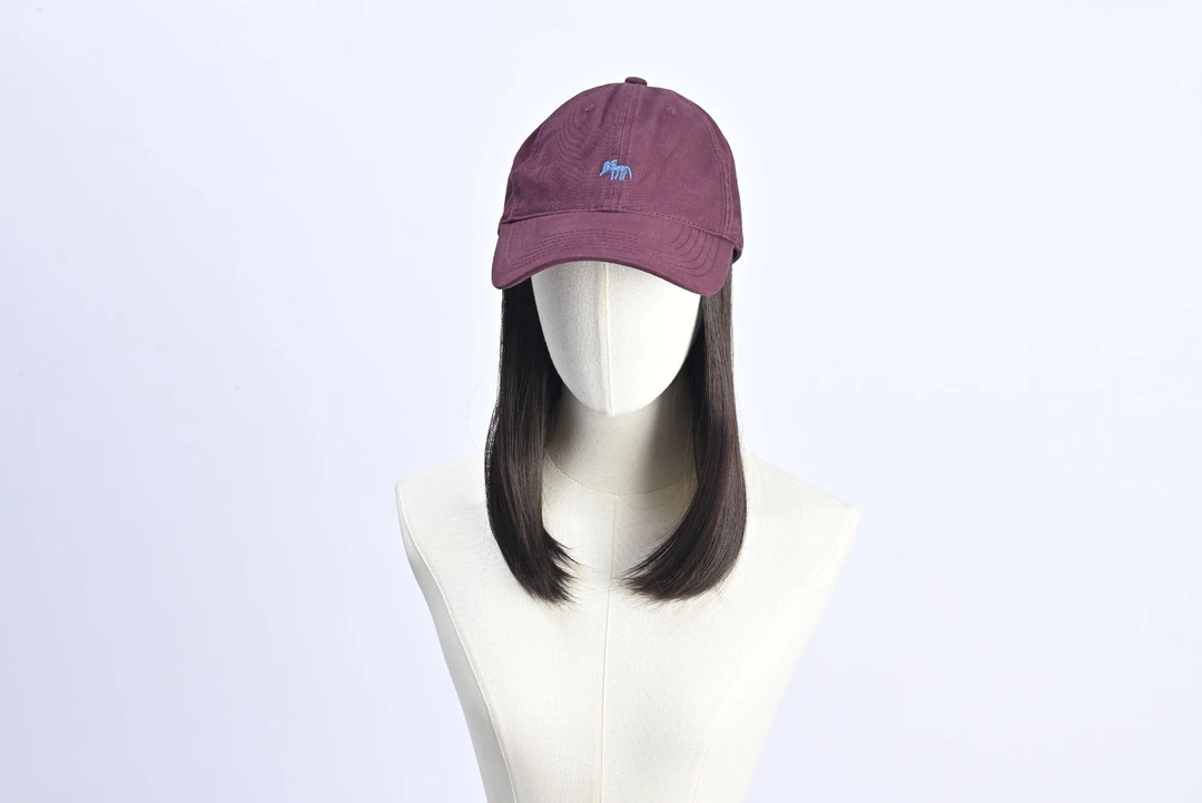 新款刺绣帽子假发百搭显脸小时尚气质帽子假发