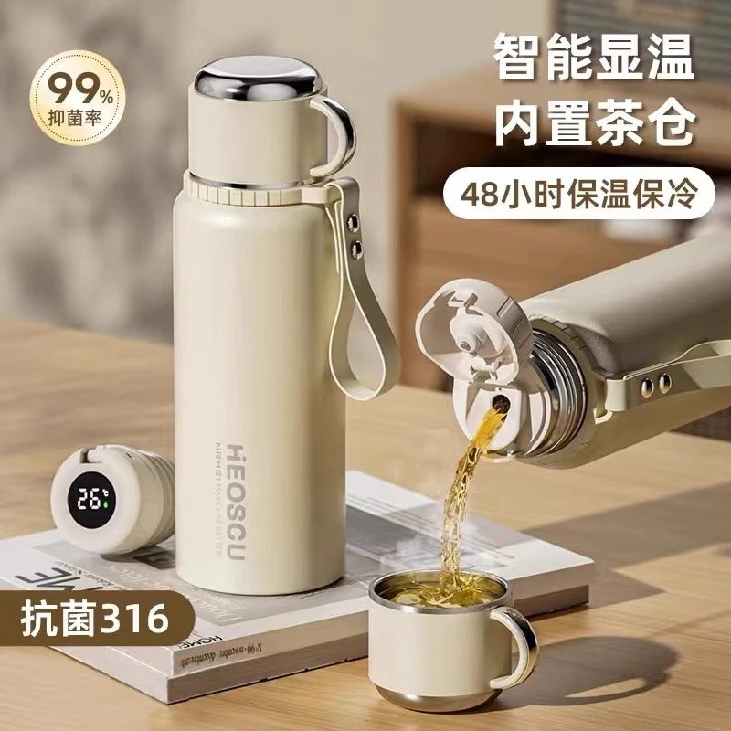 德国316保温杯婴儿冲奶外出门大容量显示温度便携宝宝泡奶粉水壶-