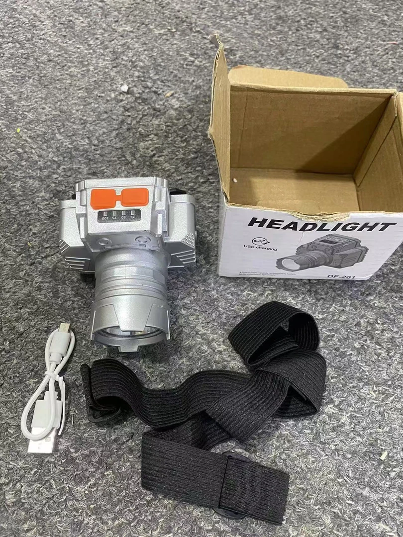 头灯头戴式abs硬塑头灯usb充电便携钓鱼灯（不带感应）
