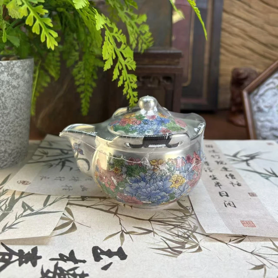 鎏银万花牡丹手抓壶-6366-直播专享