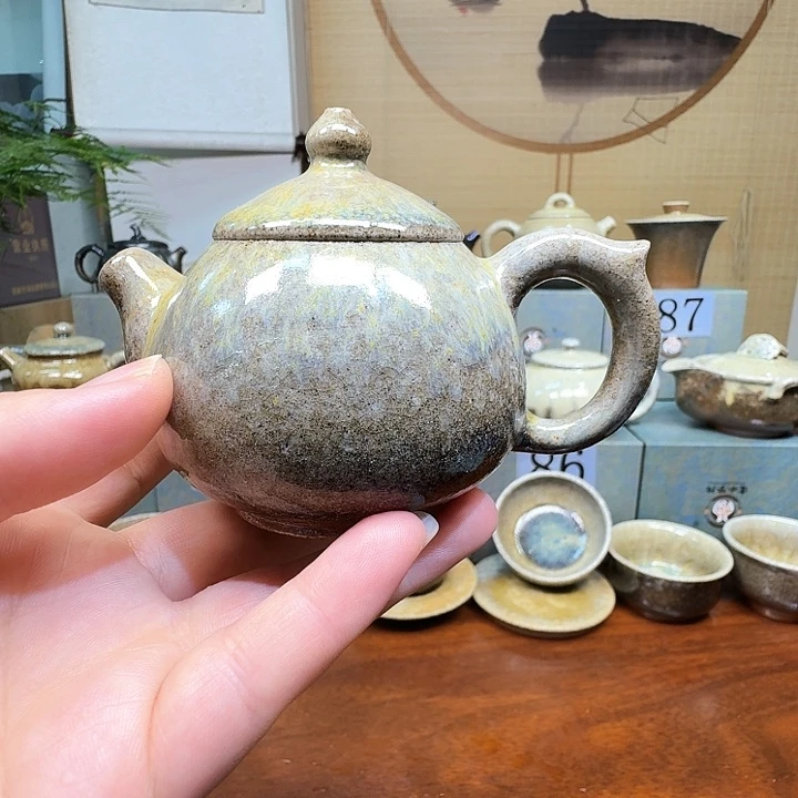 3***9建水紫陶白泥柴烧壶