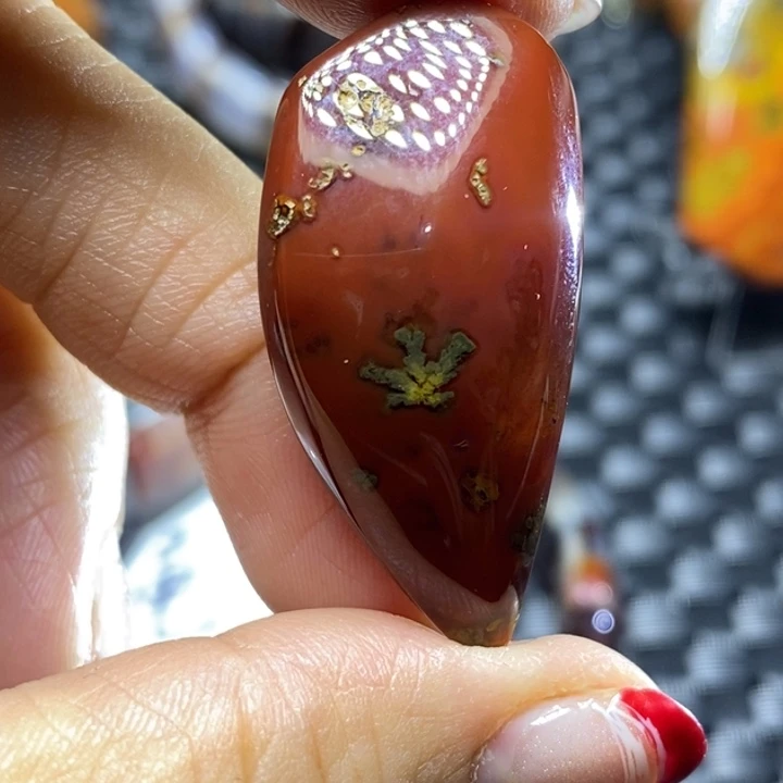 玛瑙/玉髓颈饰足银镀金镶嵌快****官