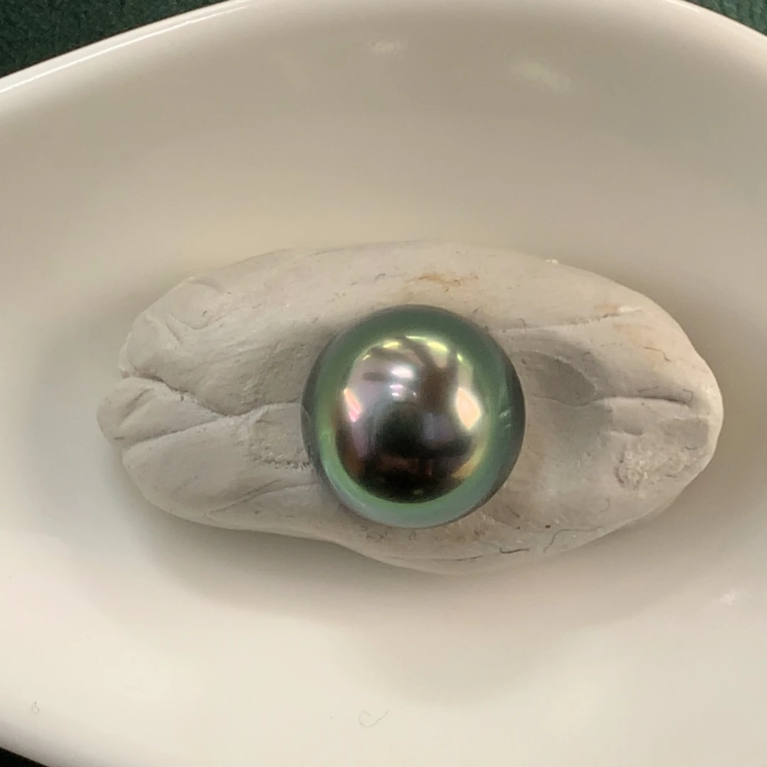 海水珍珠裸珠孔雀绿11.3mm