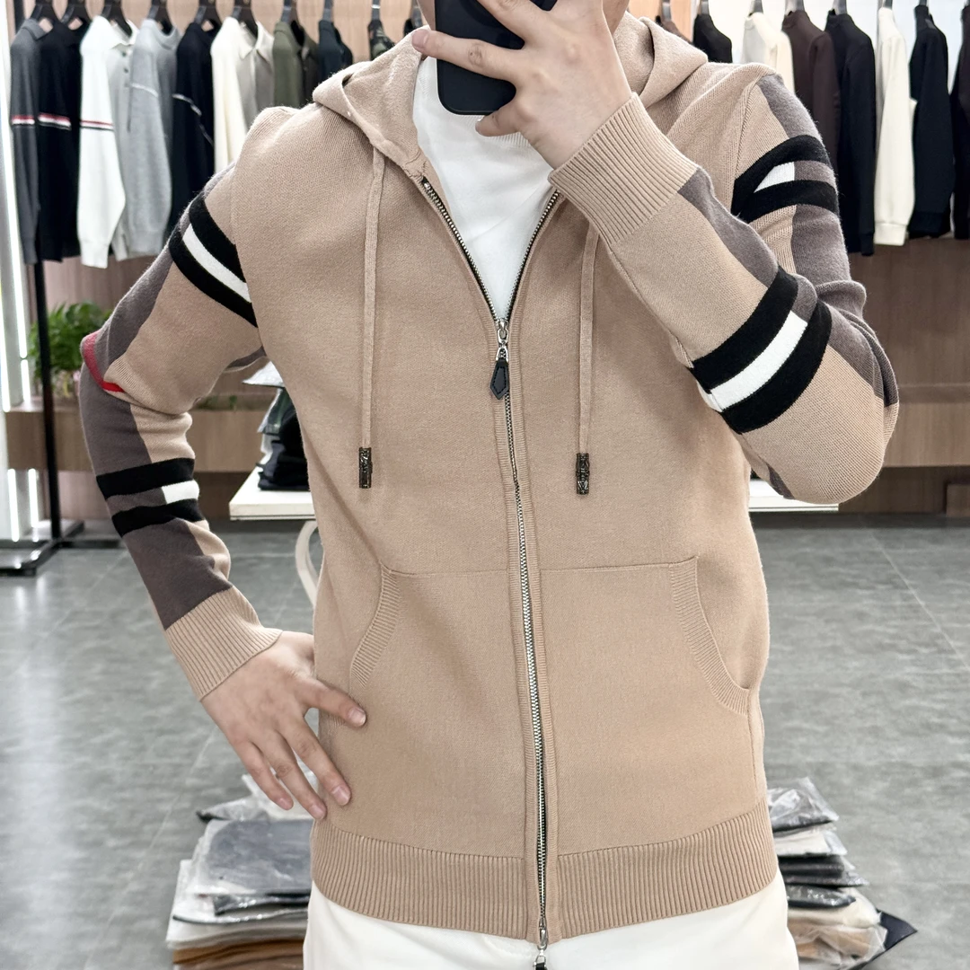 *慕念fashion*男士新品高级感连帽针织衫毛衣外搭时尚帅气98159