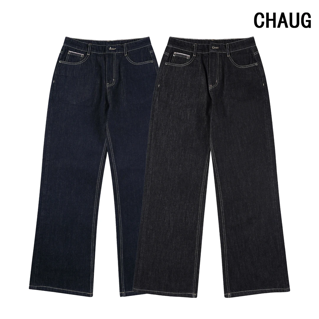 2025新款原牛直筒牛仔裤男士宽松时尚复古百搭美式休闲裤中腰时尚