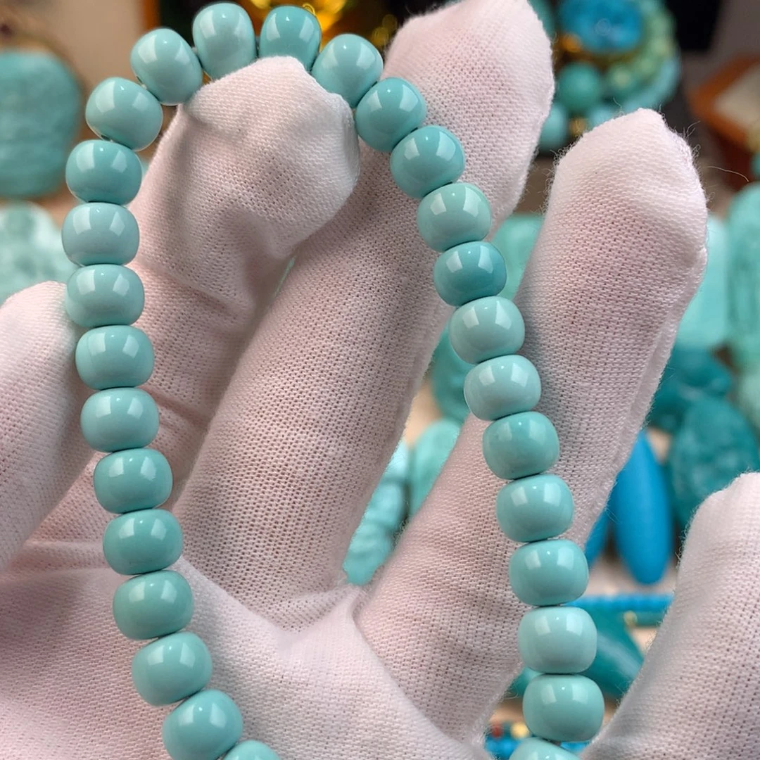 绿松石未镶嵌老型手串