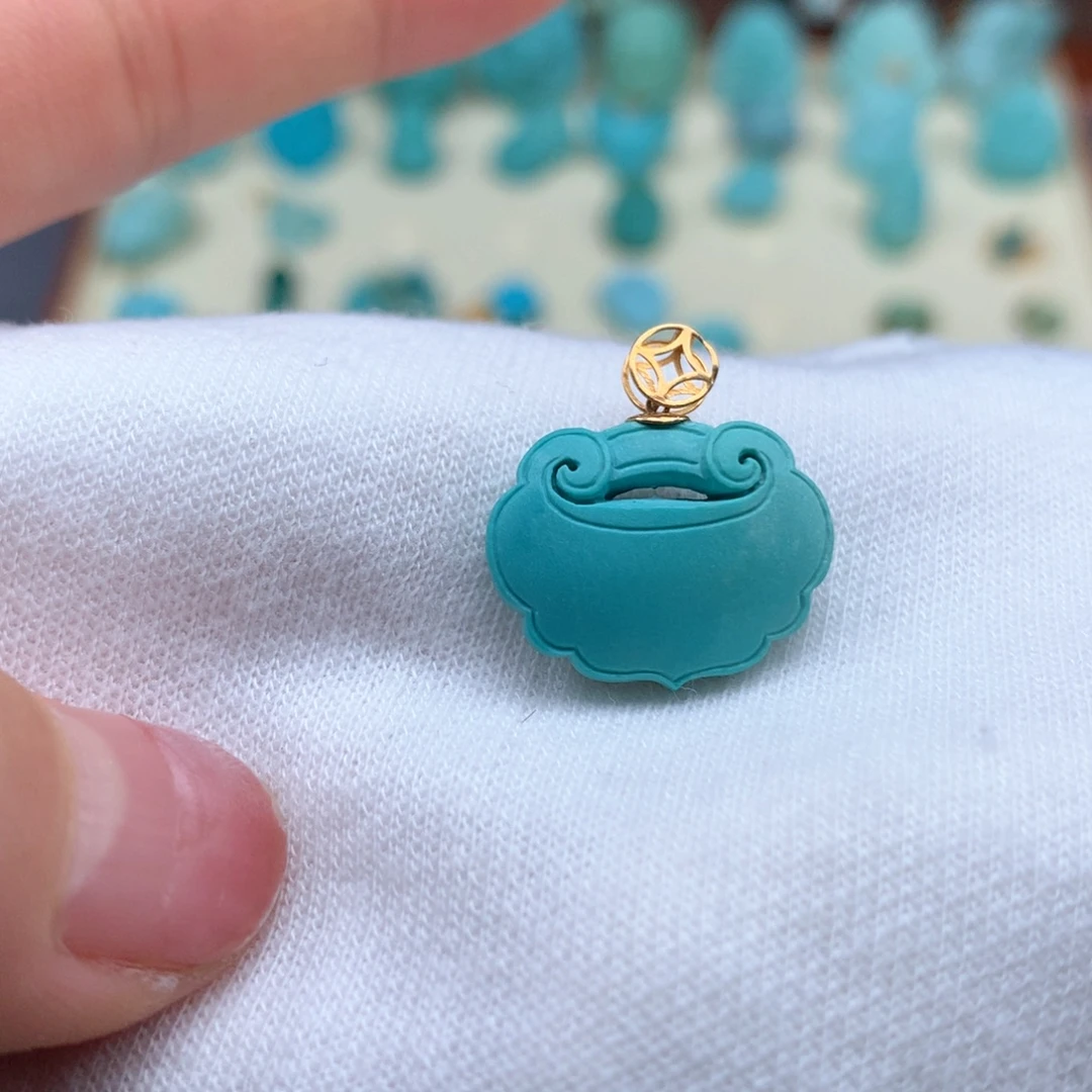 绿松石18K金镶嵌绿松石