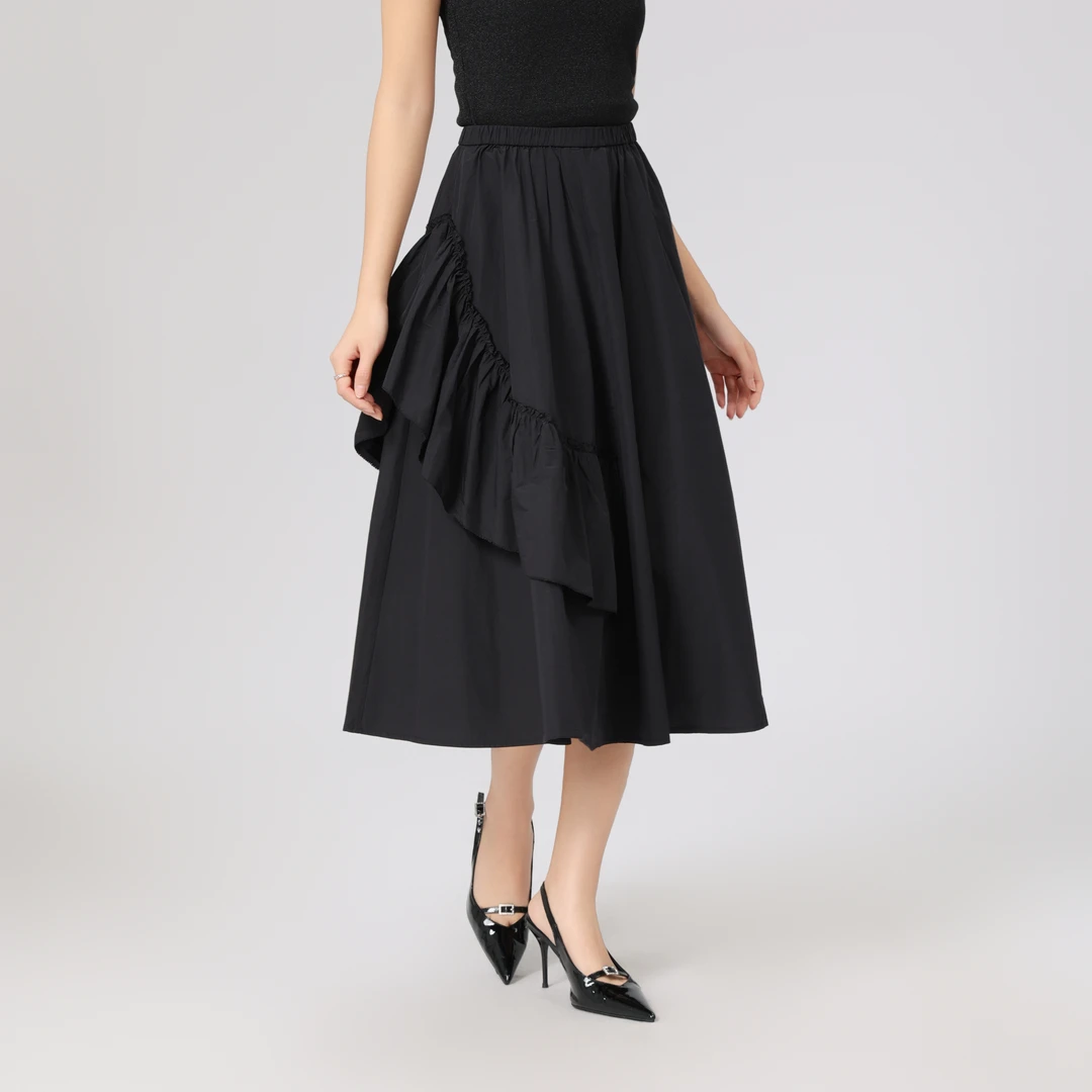 AMASS/阿玛施 早春新款时尚松紧腰设计感造型风半身裙女520020