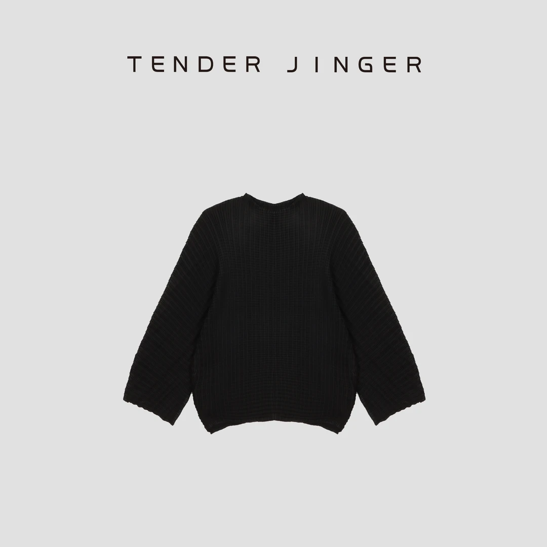 Tender Jinger松弛设计感玉米粒褶皱上衣T53DWF41226