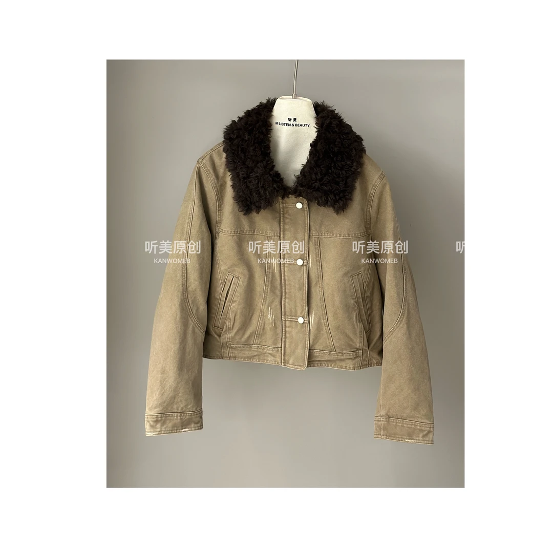 【MeiCG】原创 90大朵鹅绒毛领羽绒服外套