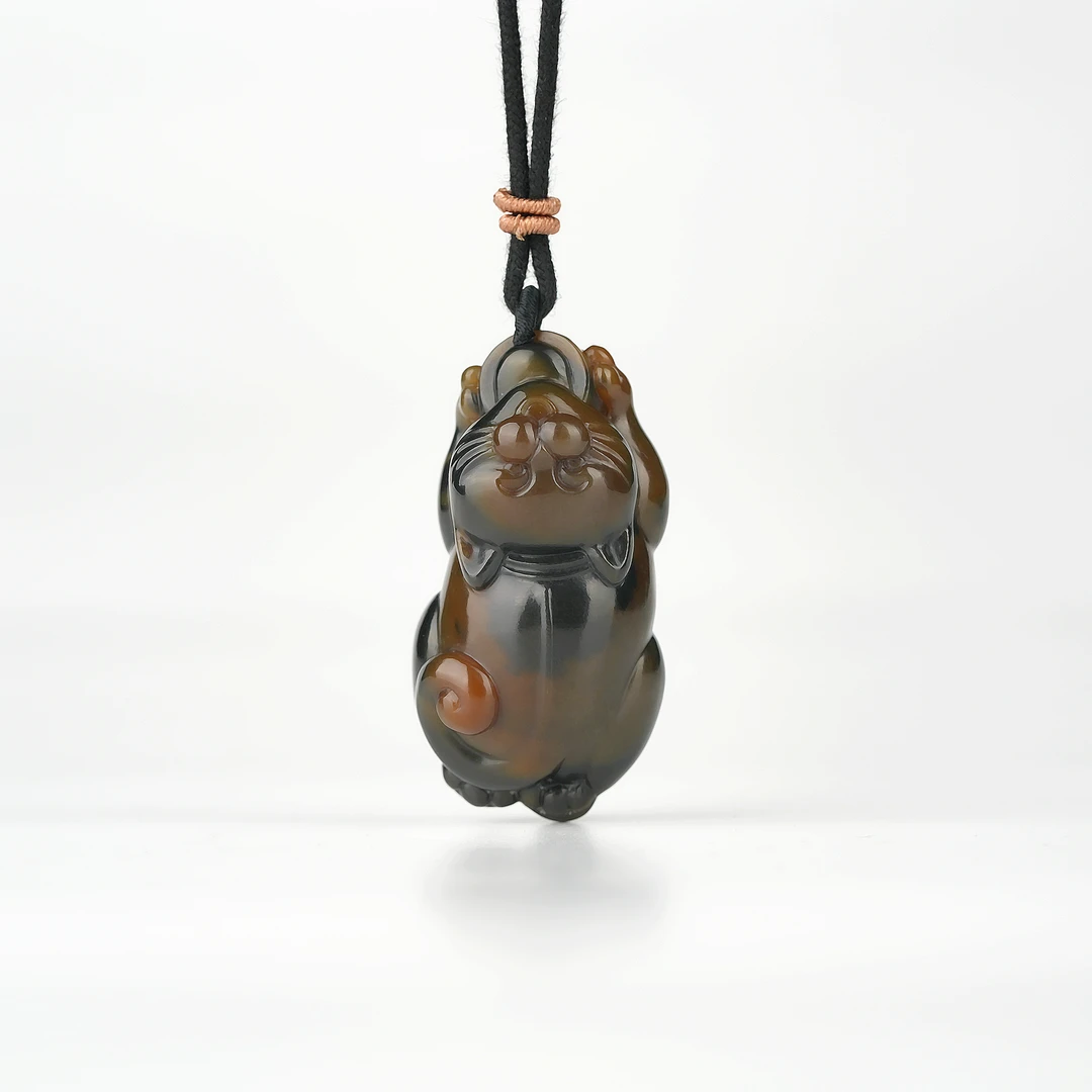 传世级 新疆和田玉且末楼兰三色双色招财猫 48*25*18mm± H91905