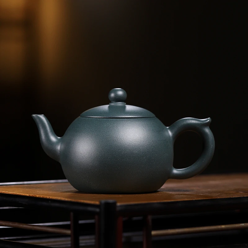 京峰阁宜兴正宗紫砂壶 原矿墨绿泥飞把清风壶 纯全手工泡茶壶茶具