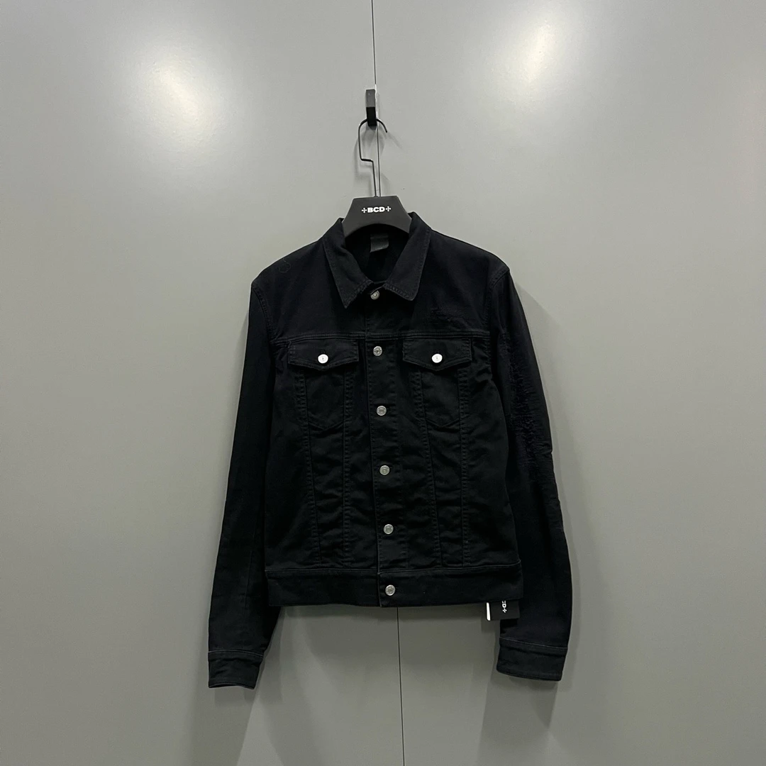 （jp）119 Dior 迪奥 黑色翻领牛仔夹克 48码/95新