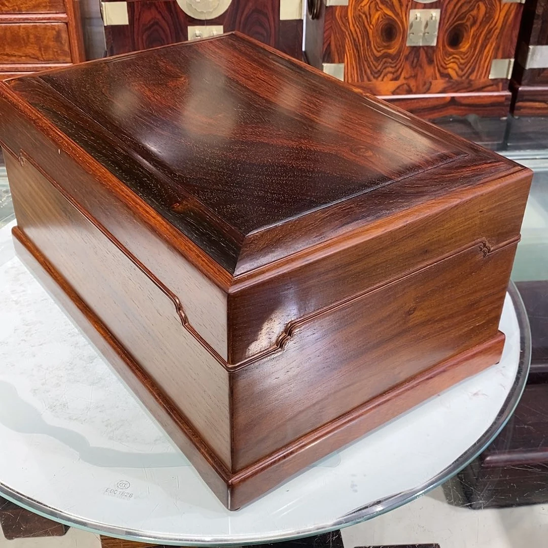 交趾黄檀（大红酸枝）独板复刻宫廷款三层机关盒35.8/24.8/16.5