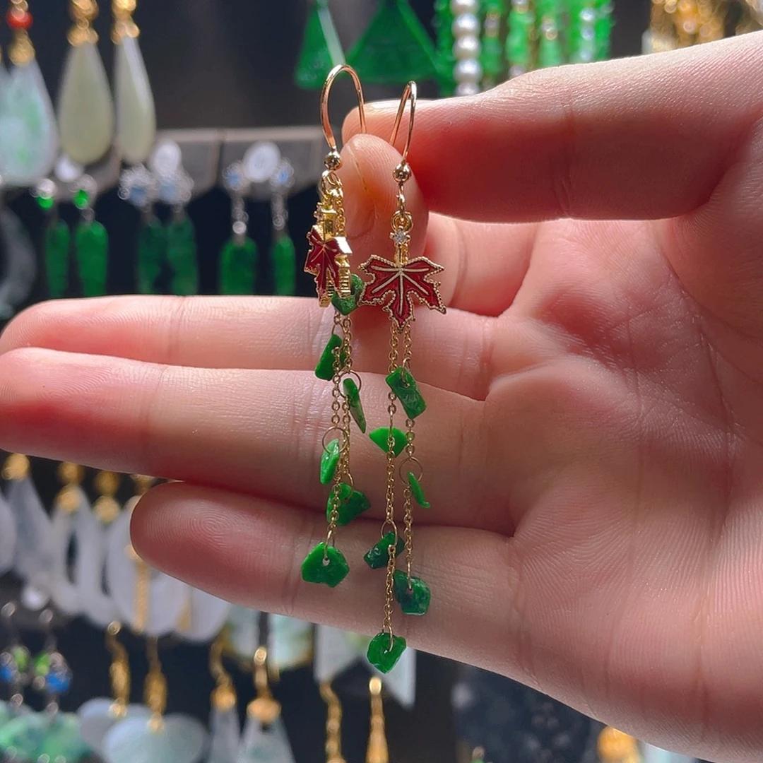 翡翠未镶嵌耳饰翡翠