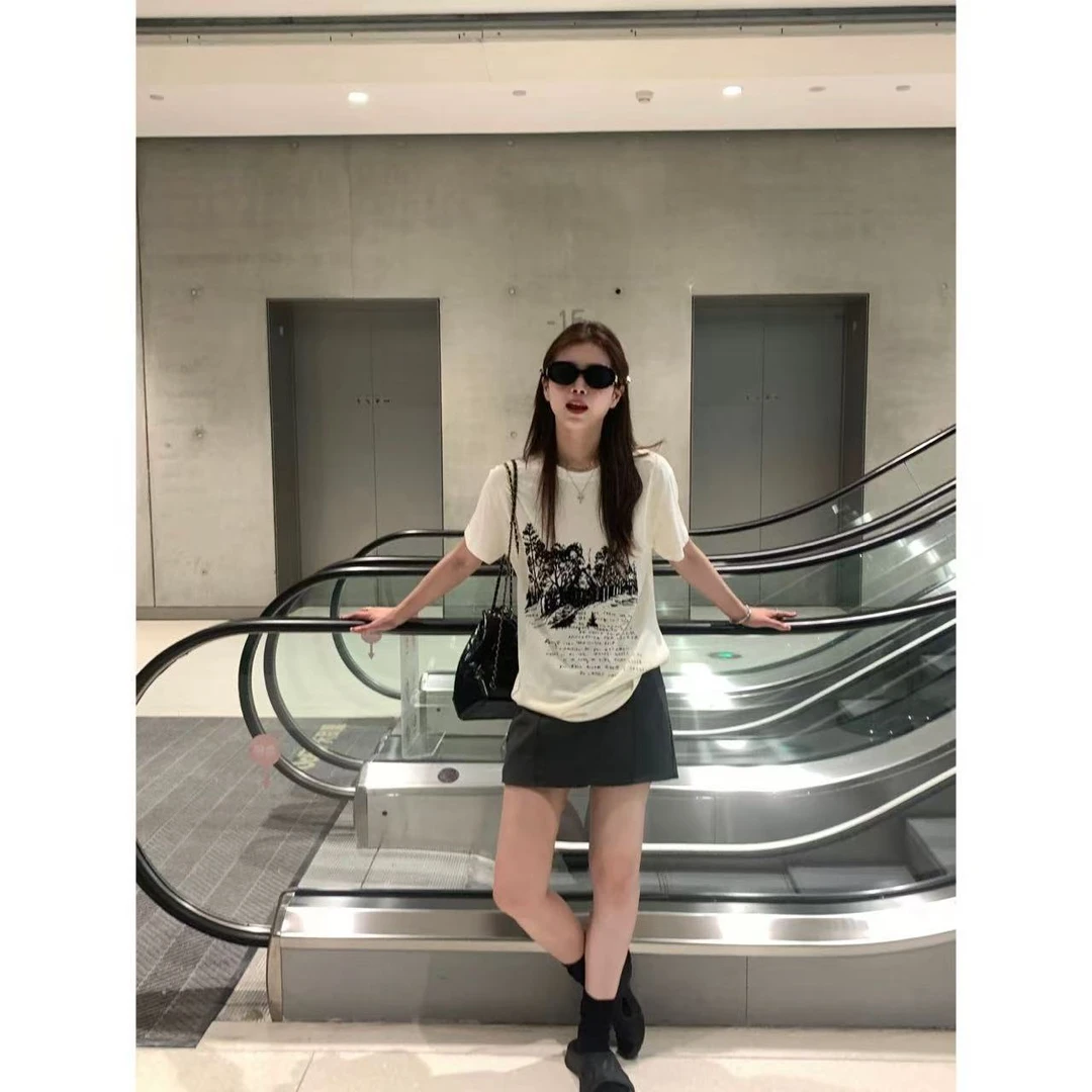 徐秋阳  黑枫林 （常规版型）夏季新款百搭时尚显瘦显白短袖13028