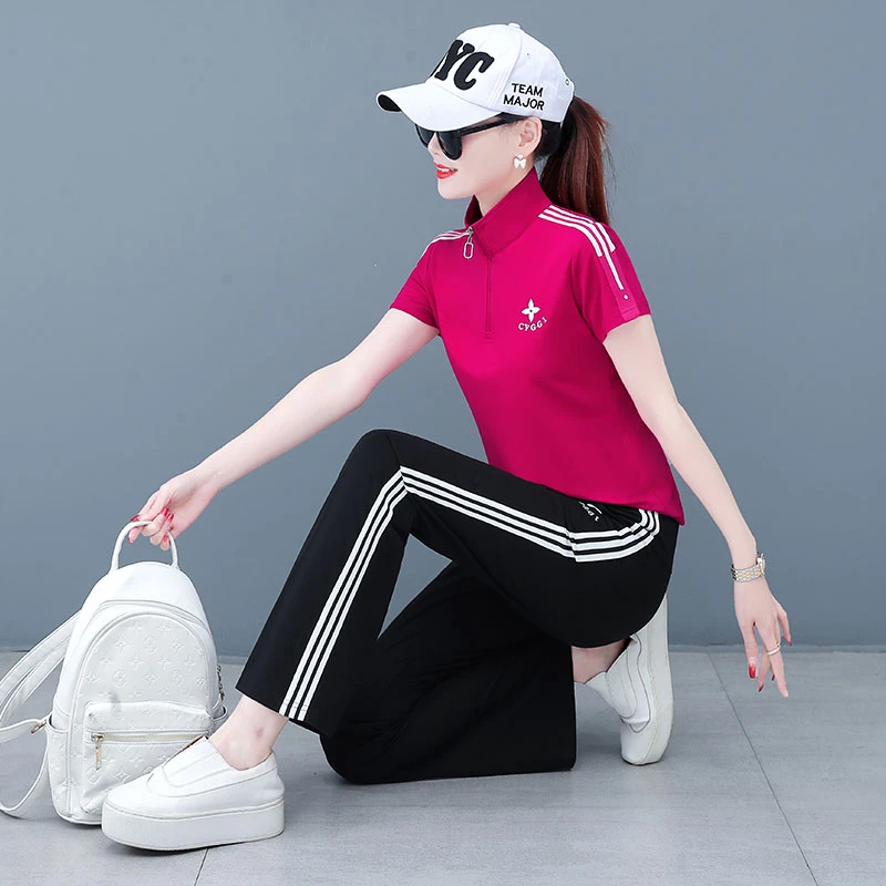 2025时尚气质减龄休闲运动套装宽松韩版薄款夏装洋气显瘦运动服