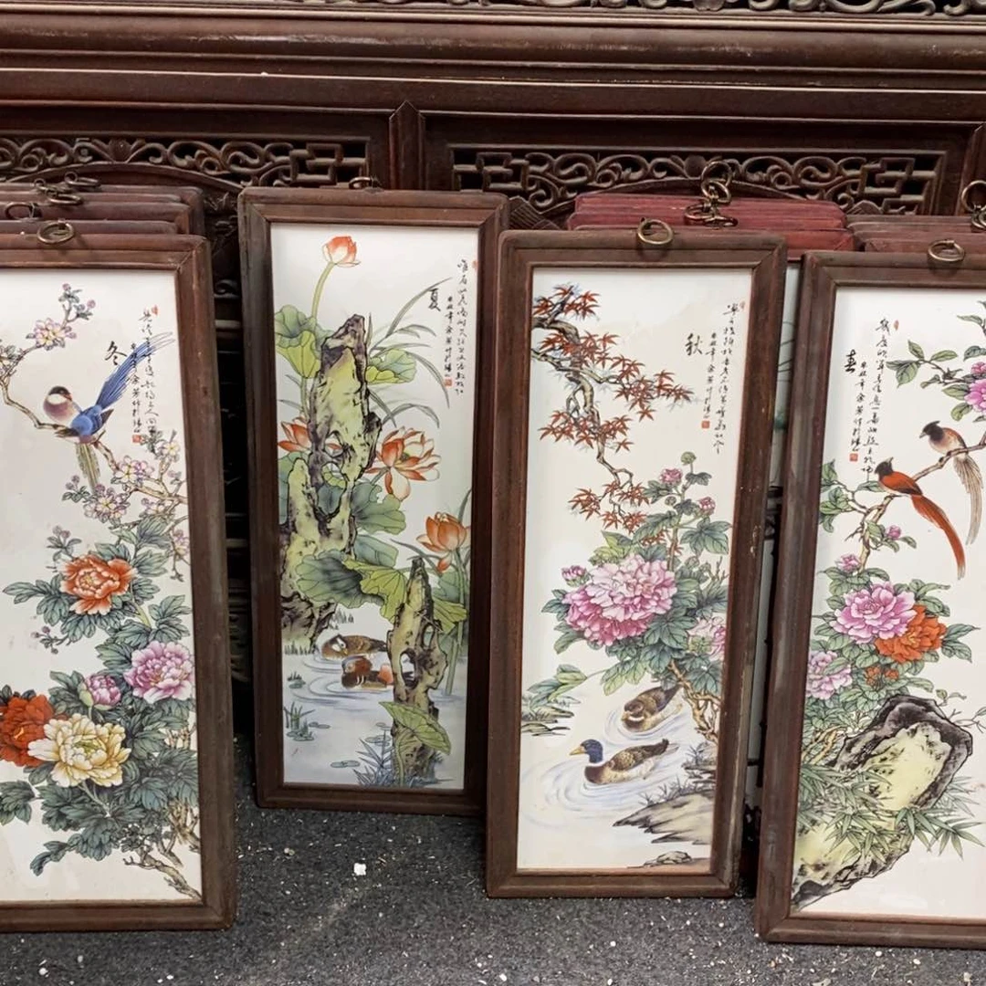 瓷片53*21*4景德镇瓷板画柴窑烧制