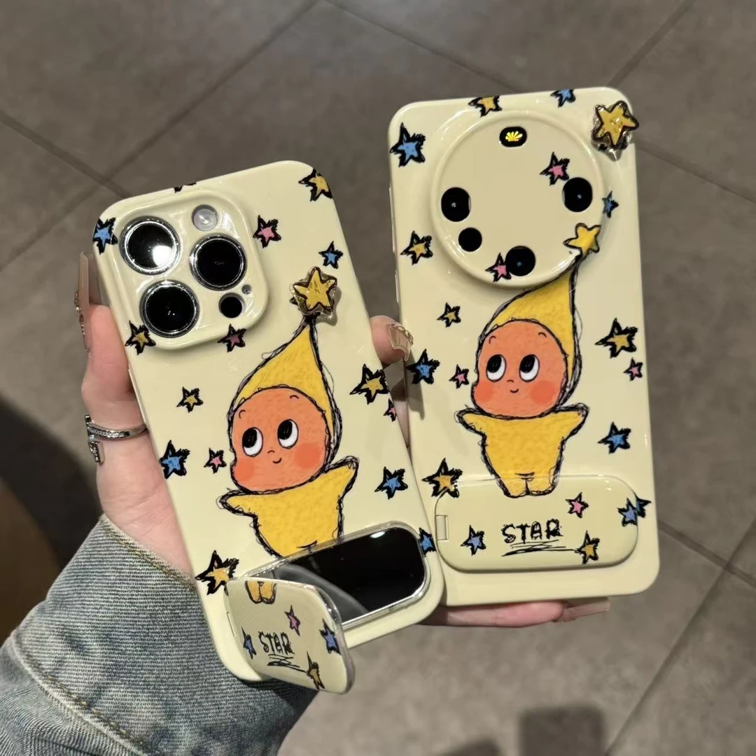 SMBLCE星星人镜子支架适用苹果17菲林16手机壳华为P70vivoppo小米