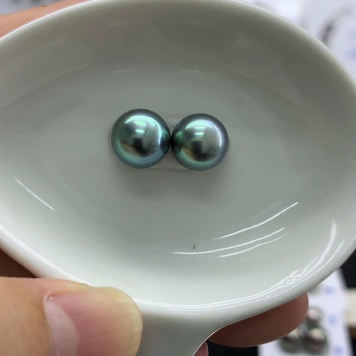 海水珍珠裸珠9+浅营光湖蓝绿 安安