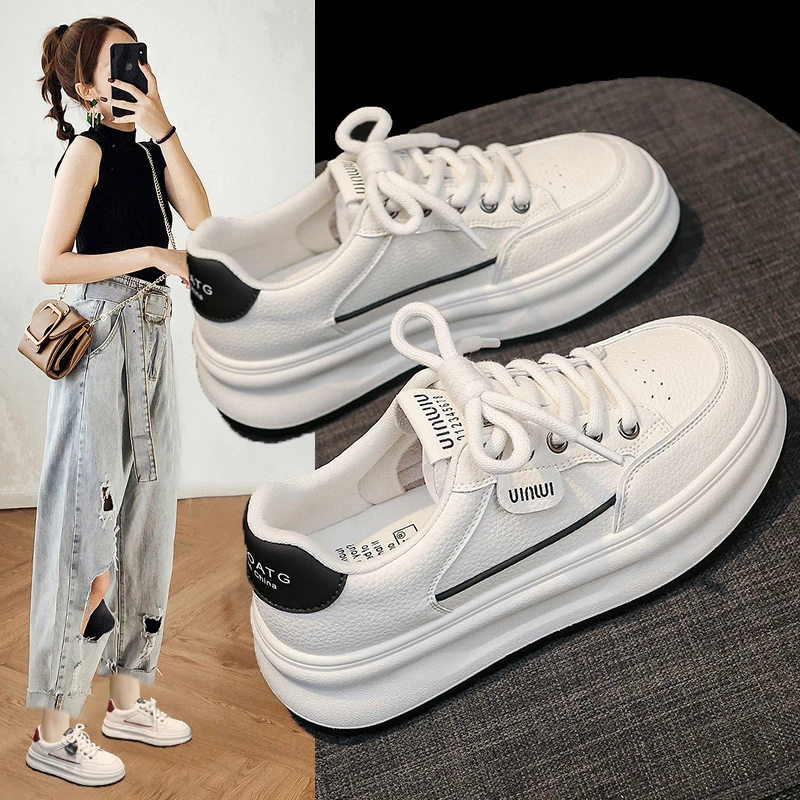 速玛主义老爹鞋女2025春季新款网面透气真皮百搭厚底运动休闲鞋