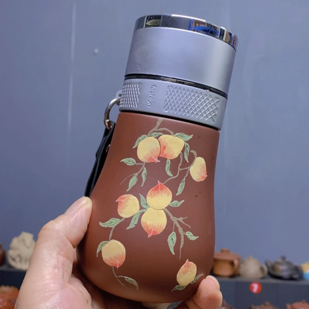 茶杯绿泥紫砂紫砂