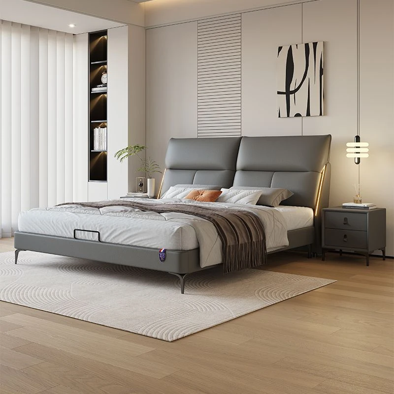 轻奢简约实木床1.8米双人床婚床家用单人儿童床北欧大床极简意式