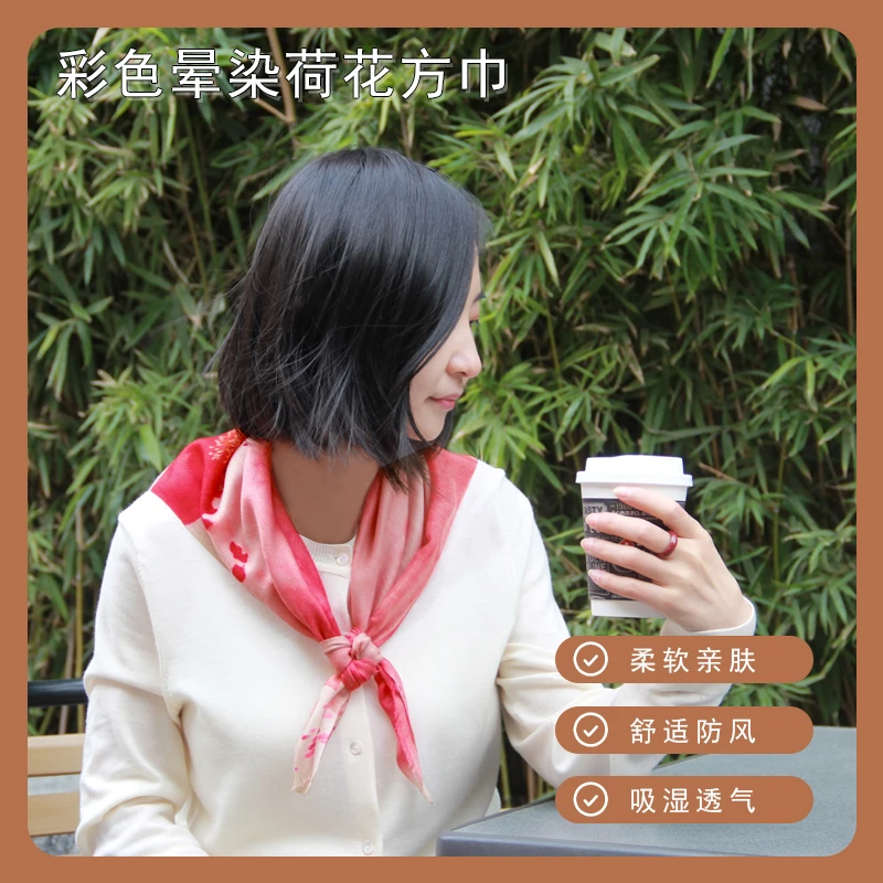 DILANYA/迪兰娅新款山羊绒小领巾旅游拍照巾办公室护脖颈外搭围巾