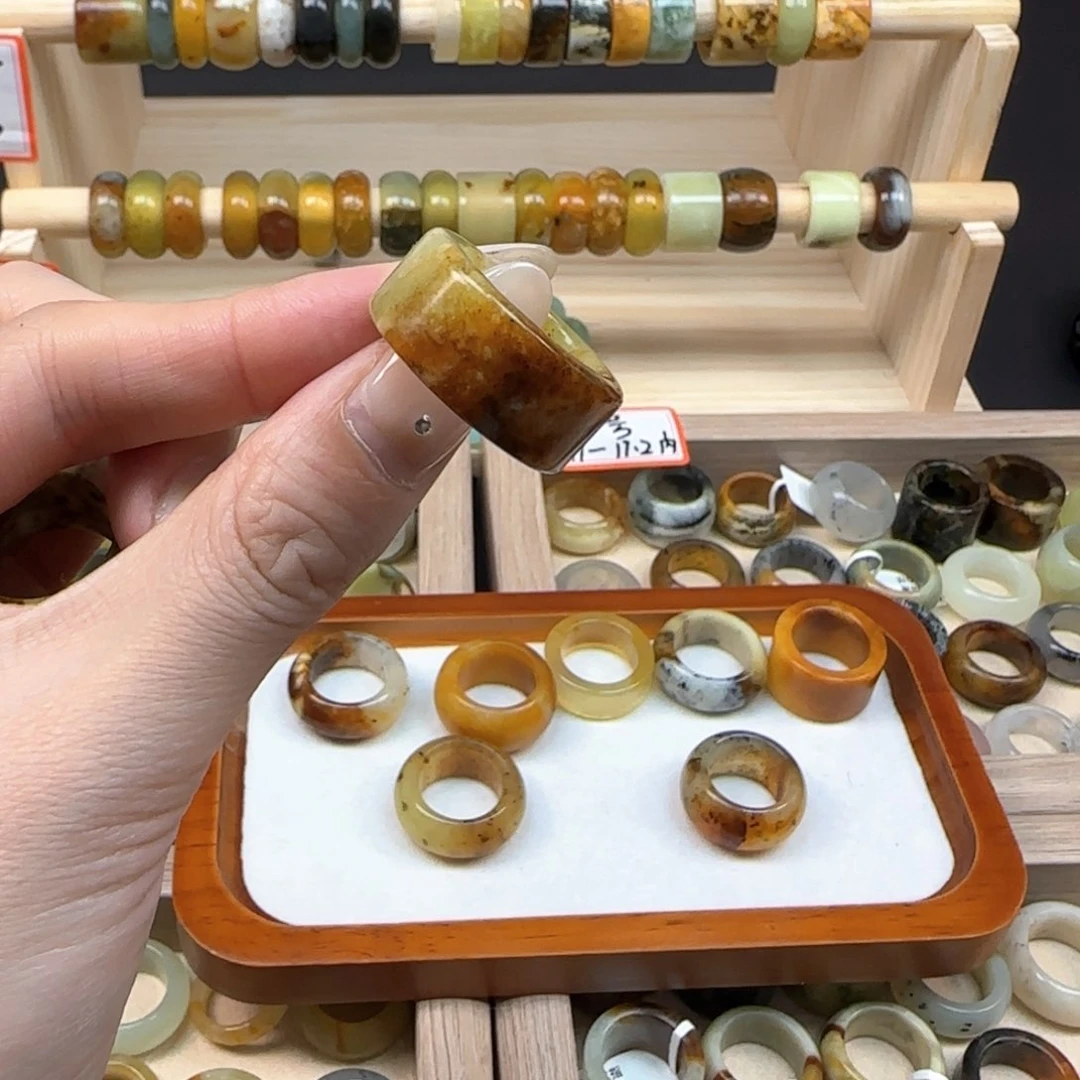 蛇纹石玉岫玉内径18.合金晚*