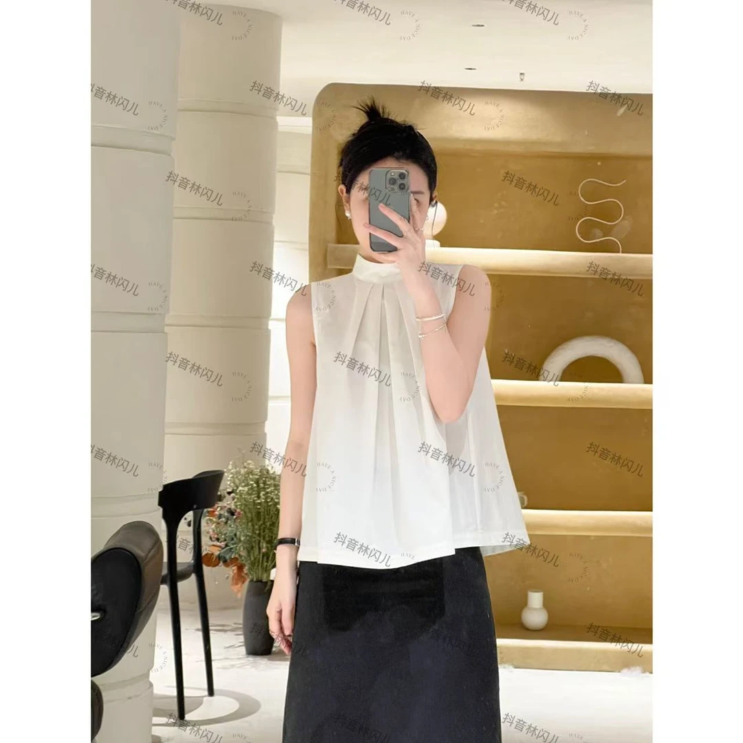 林闪儿-气质温柔无袖上衣H8666