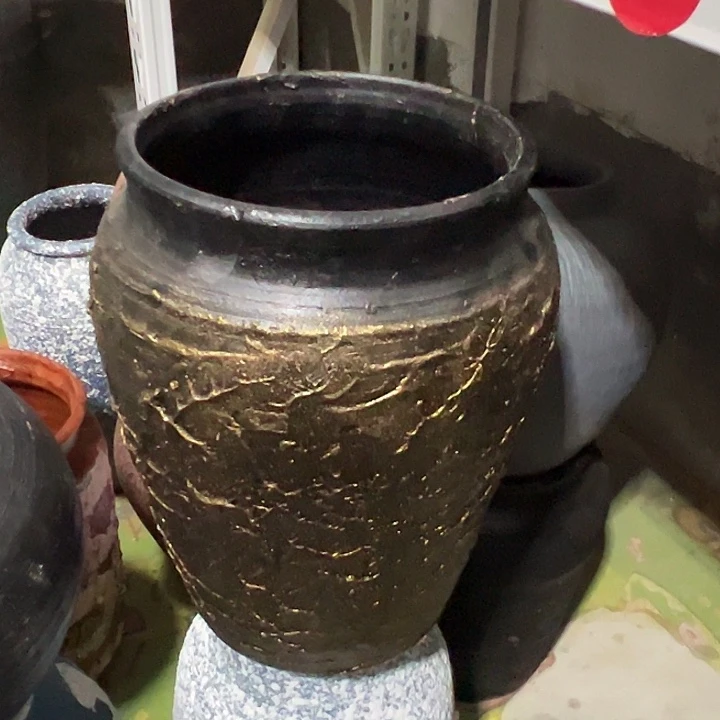 黑金浮雕高23口15带孔