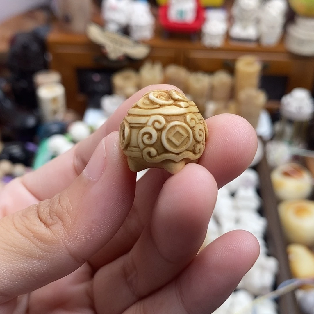 鹿骨把件c32聚宝盆三通20尺寸