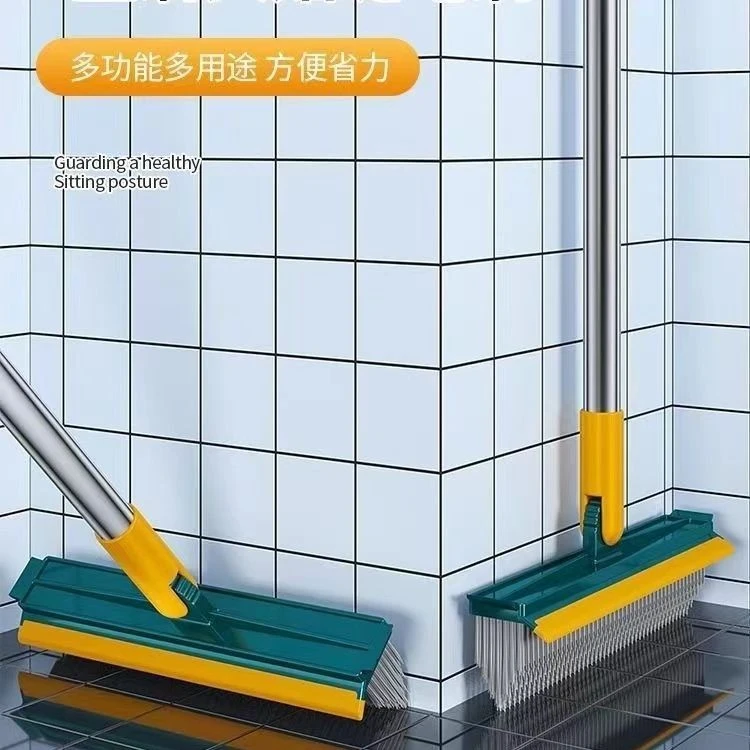 【工厂直发】地缝刷扫地刮板卫生间刷地刷子二合一长柄清洁刷长杆