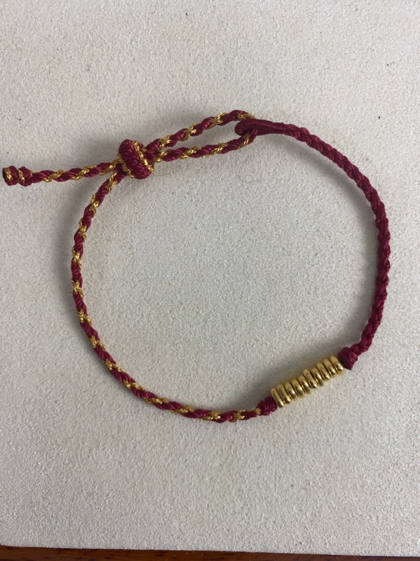 碎金十全十美碎金红绳足金999，先鉴定后发货