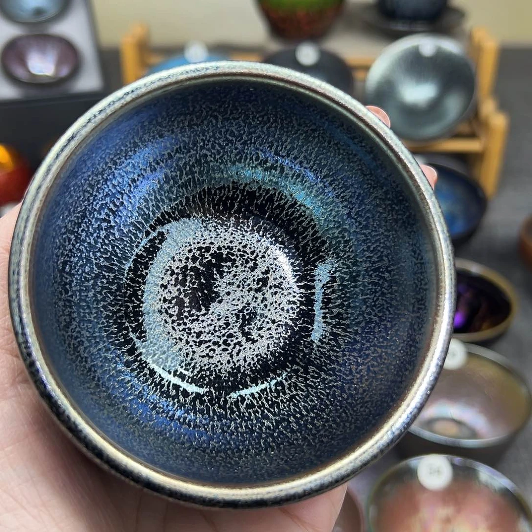 茶盏蓝麒麟波体手工杯