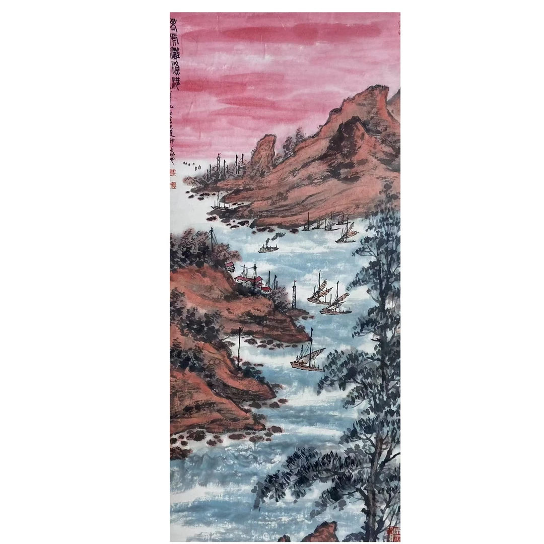 傅老 山水中堂立轴100*50约4.5平尺