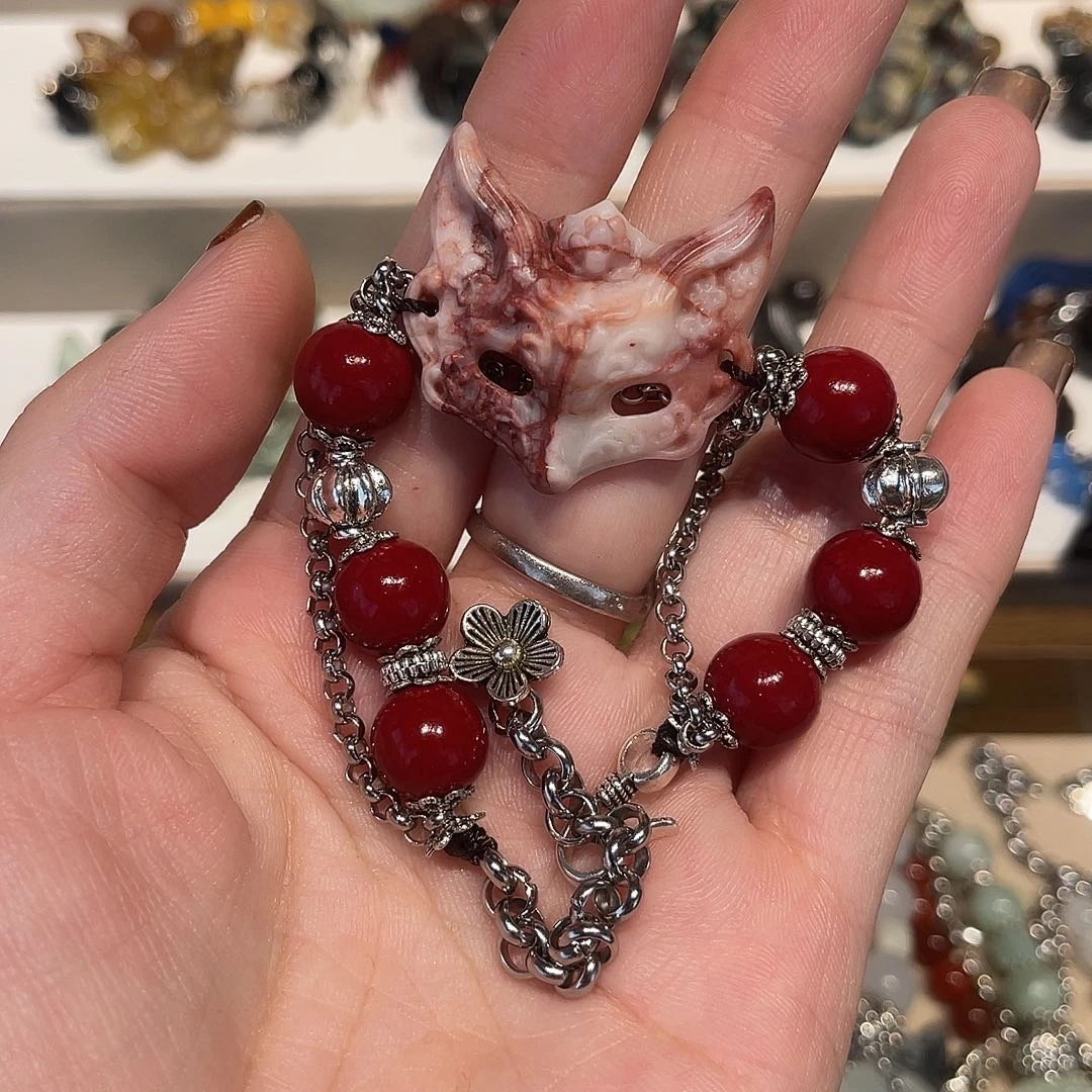 蛇纹石玉合金颈饰