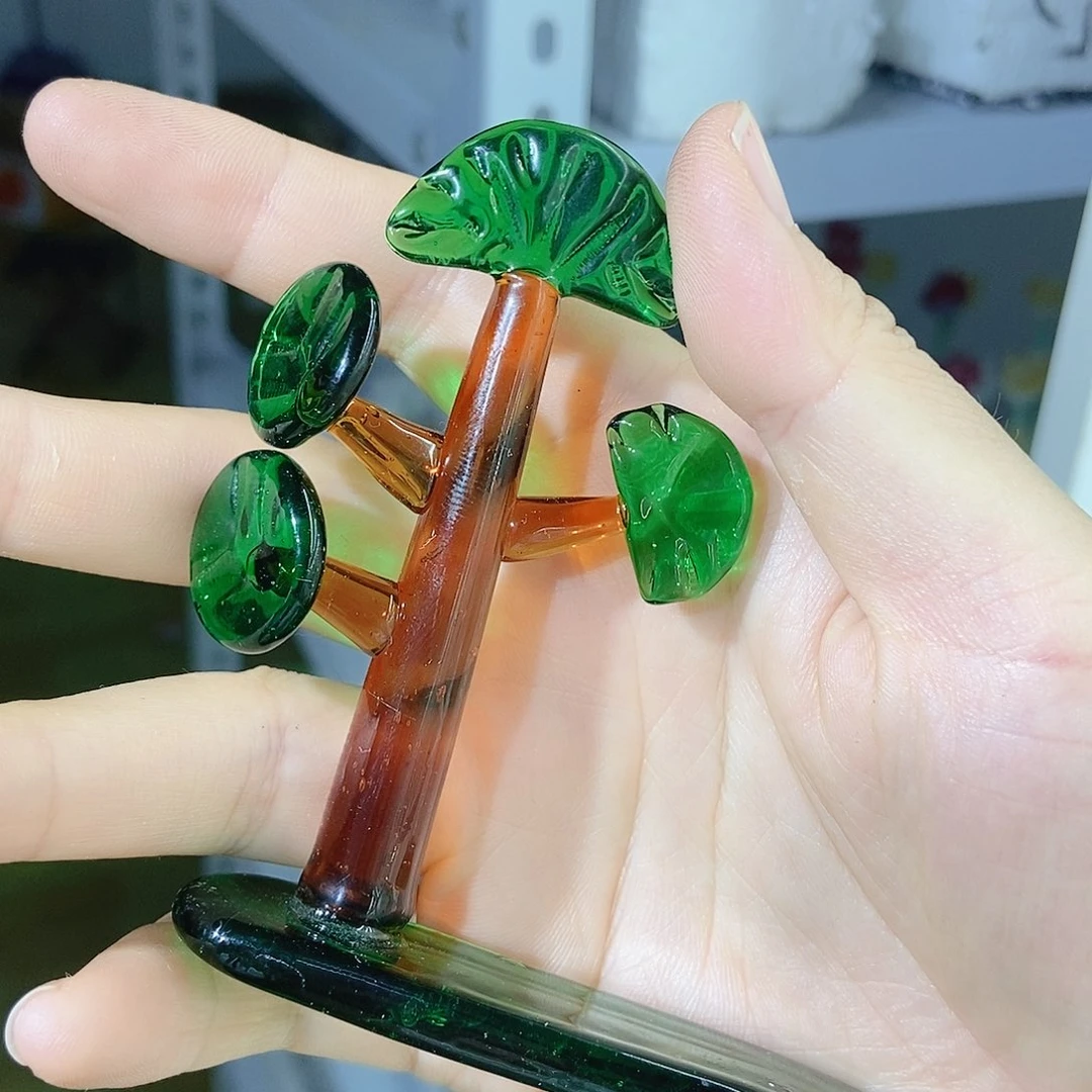 琉璃松树底座摆件