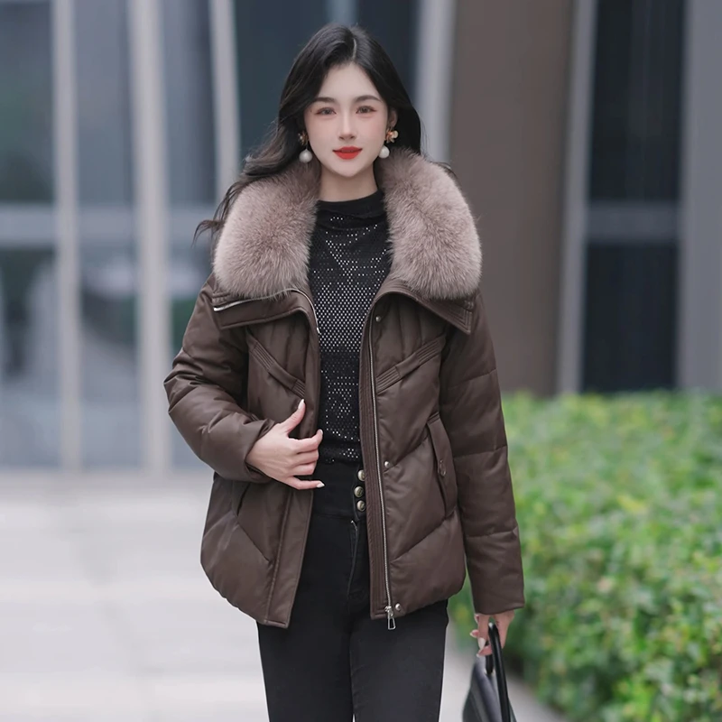 【真狐狸毛白鸭绒】冬季新款羽绒服时尚显瘦加厚保暖短款羽绒鸭绒女