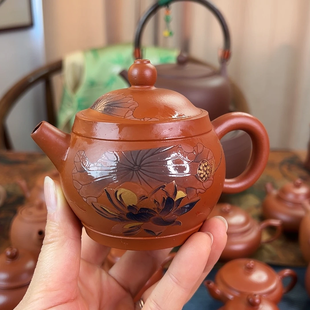 紫砂茶壶精品 鼓壶 朱泥 220cc